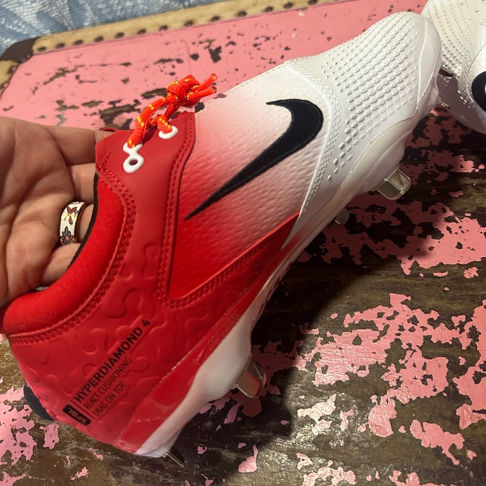 NIKE Hyperdiamond 4 Pro Metal Women’s Softball Cleats Sz 9 - Picture 3 of 12